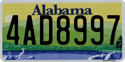 AL license plate 4AD8997