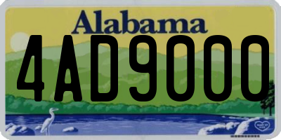 AL license plate 4AD9000