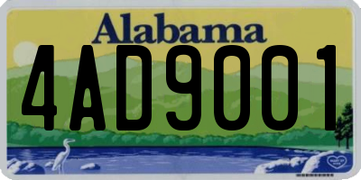 AL license plate 4AD9001