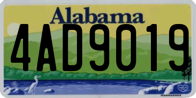 AL license plate 4AD9019