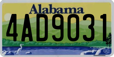 AL license plate 4AD9031