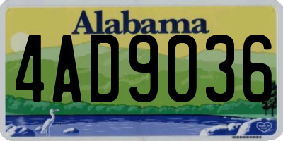 AL license plate 4AD9036