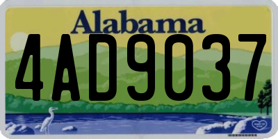 AL license plate 4AD9037