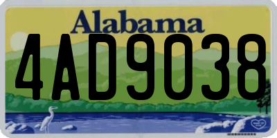 AL license plate 4AD9038