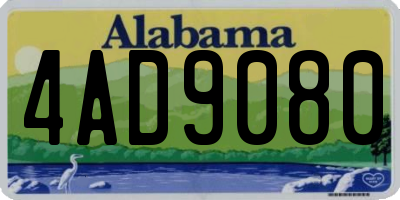 AL license plate 4AD9080