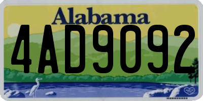 AL license plate 4AD9092