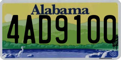 AL license plate 4AD9100
