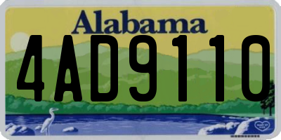AL license plate 4AD9110