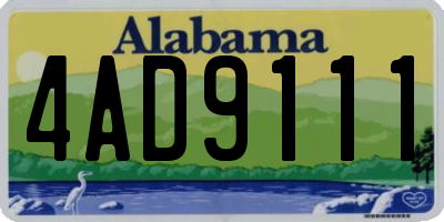 AL license plate 4AD9111