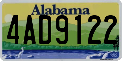 AL license plate 4AD9122