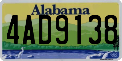 AL license plate 4AD9138