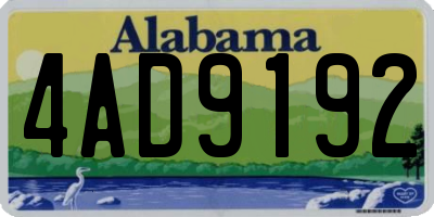AL license plate 4AD9192