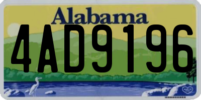 AL license plate 4AD9196
