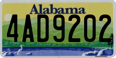 AL license plate 4AD9202