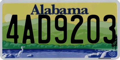 AL license plate 4AD9203