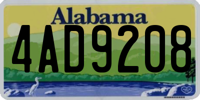 AL license plate 4AD9208