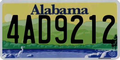 AL license plate 4AD9212