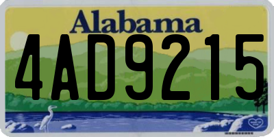 AL license plate 4AD9215