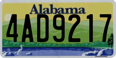 AL license plate 4AD9217
