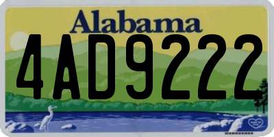 AL license plate 4AD9222