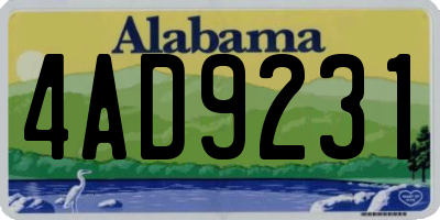 AL license plate 4AD9231