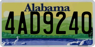 AL license plate 4AD9240
