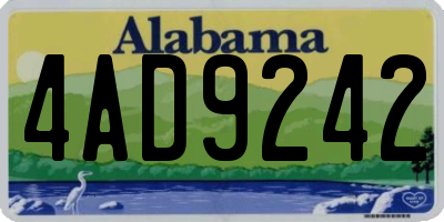 AL license plate 4AD9242