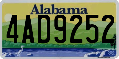 AL license plate 4AD9252