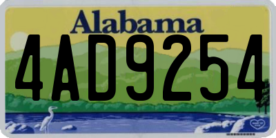 AL license plate 4AD9254