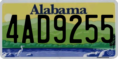 AL license plate 4AD9255