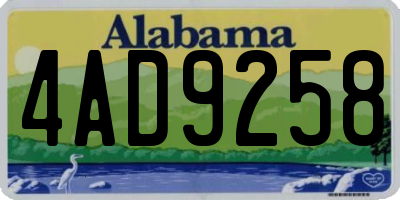 AL license plate 4AD9258