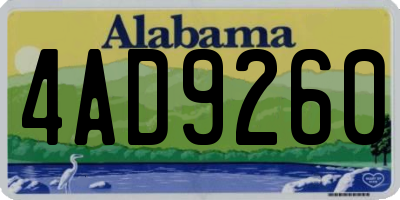 AL license plate 4AD9260