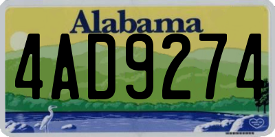 AL license plate 4AD9274