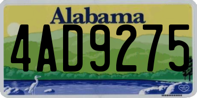 AL license plate 4AD9275