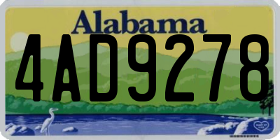 AL license plate 4AD9278