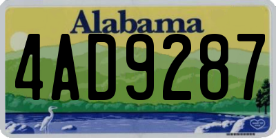 AL license plate 4AD9287