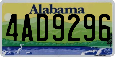 AL license plate 4AD9296