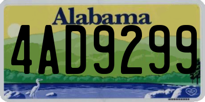 AL license plate 4AD9299