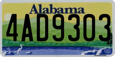 AL license plate 4AD9303