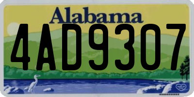 AL license plate 4AD9307
