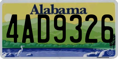 AL license plate 4AD9326