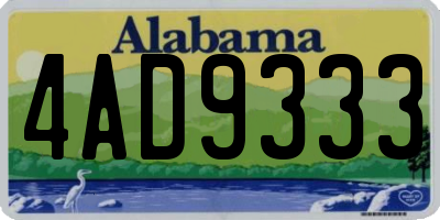 AL license plate 4AD9333