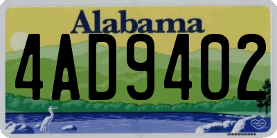 AL license plate 4AD9402
