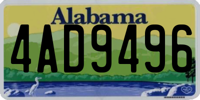 AL license plate 4AD9496