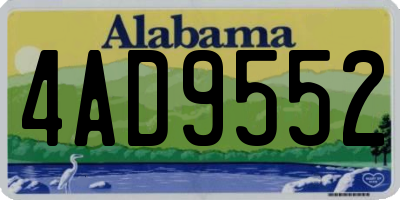 AL license plate 4AD9552