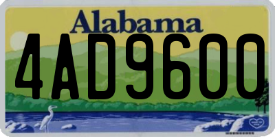 AL license plate 4AD9600