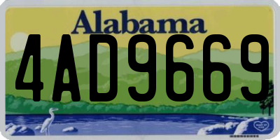 AL license plate 4AD9669