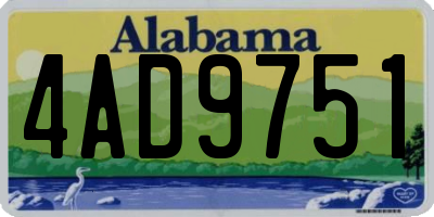 AL license plate 4AD9751