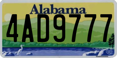 AL license plate 4AD9777