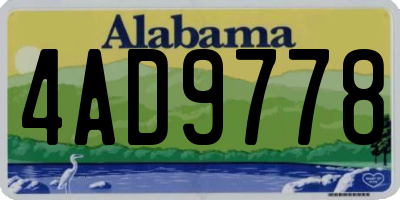AL license plate 4AD9778